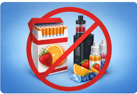 Продаж тютюнових виробів та рідин до електронних сигарет, що містять смако-ароматичні добавки